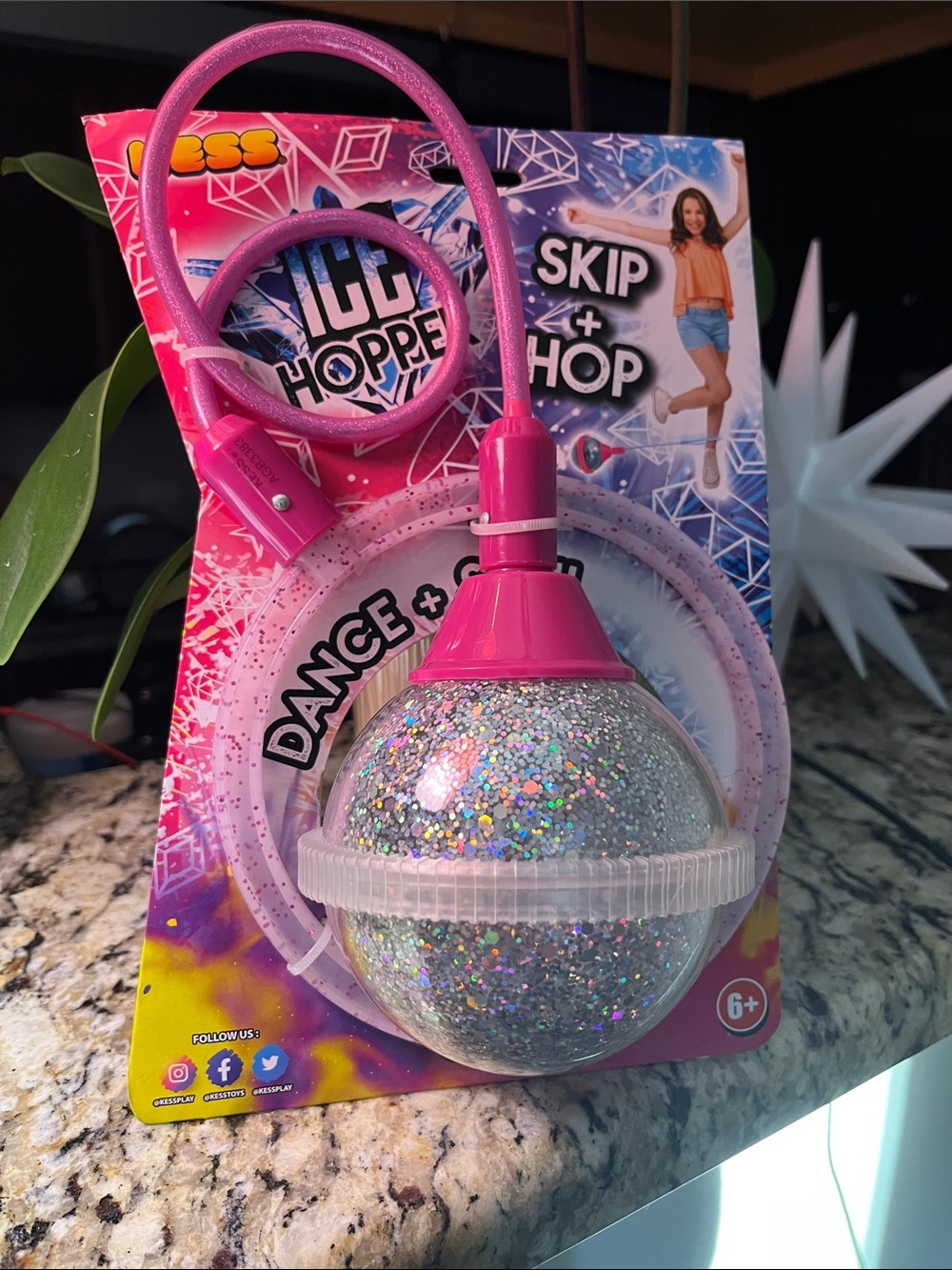 Kess skip it toy Pink Glitter Skip & Hop Dance & Spin - Home Party Toy